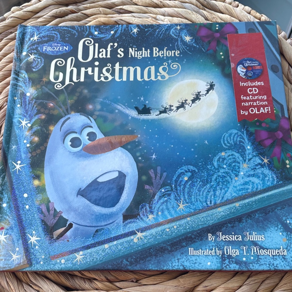 Disney Frozen "Olaf's Night Before Christmas" Hardcover Picture Book - Blue